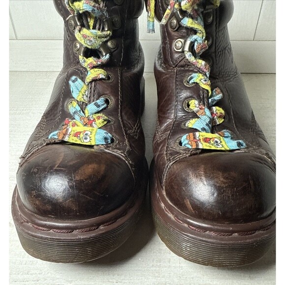 Vintage Dr Doc Marten\'s Boots Leather Brown 8287 England Grizzly Men\'s Size 8